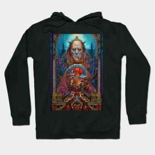 Aleister Crowley The Great Beast of Thelema painted in a Surrealist and Impressionist style Hoodie